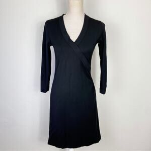 Society New York Surplice Knit Dress Size XS Black V Neck Stretch LBD V‎ Neck